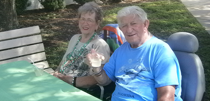 residents enjoying lemonade