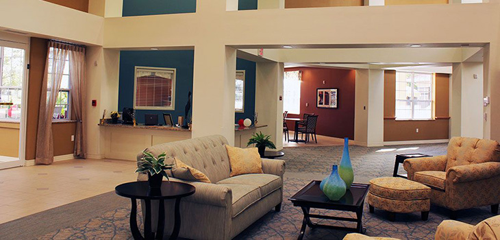 luxuriously appointed waiting area